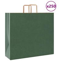 VidaXL Papieren zakken 250 st met hengsels 54x15x49 cm groen - thumbnail
