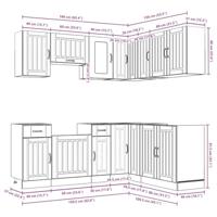 11-delige Keukenkastenset Kalmar bewerkt hout zwart - thumbnail