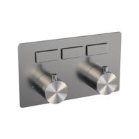 Brushed Edition 3-weg inbouwthermostaat met drukknoppen in RVS PVD - thumbnail