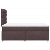 Boxspring met matras stof donkerbruin 140x200 cm - thumbnail