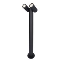 Aspen Dubbel LED sokkellamp - 60cm - 2x 4 Watt 345 Lumen - Kantelbaar - IP64 Waterdicht - 6500K - Padverlichting - Zwart - Staande buitenlamp - thumbnail