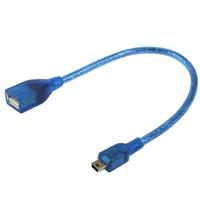 Mini 5-pin USB naar USB 2.0 AF OTG adapterkabel lengte: 22cm (blauw) - thumbnail