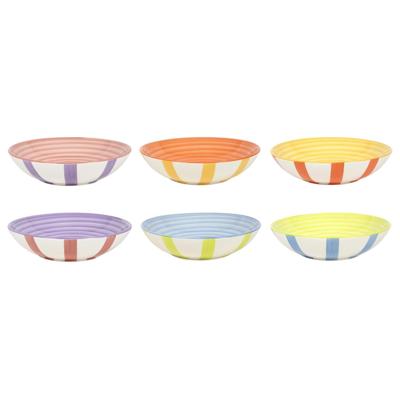 Diepbord summer stripes Ø19cm 6 stuks