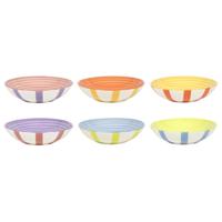 Diepbord summer stripes Ø19cm 6 stuks - thumbnail