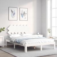 Bedframe zonder matras massief grenenhout wit 120x200 cm - thumbnail