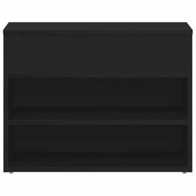 Schoenenbank met plank Zwart Eiken 60 x 30 x 45 cm Bewerkt hout