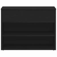 Schoenenbank met plank Zwart Eiken 60 x 30 x 45 cm Bewerkt hout - thumbnail