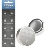 ABSINA SR621SW Horlogebatterij, 1,55 V, zilveroxide, verpakking van 10 stuks, knoopcel SR621SW, lekvrij en lange levensduur, batterij SR621SW / LR621 / SR621 / SR621 / 364 / V364 / R60 / AG1 - SR 621 - thumbnail