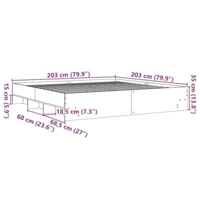 Bedframe zonder matras 200x200cm spaanplaat sonoma eikenkleurig