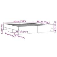Bedframe massief hout wit 200x200 cm - thumbnail