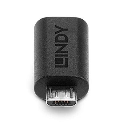 Lindy 41903 tussenstuk voor kabels USB Type C USB Type Micro-B Zwart - thumbnail