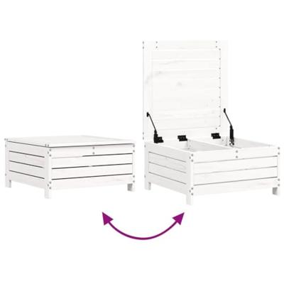4-delige Loungeset massief grenenhout wit