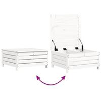 4-delige Loungeset massief grenenhout wit - thumbnail