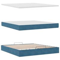 Ottoman bed met matras en LED's 180x200 cm fluweel donkerblauw - thumbnail