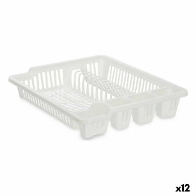 Afdruiprek voor Keukengootsteen Kinvara Wit 46 x 8 x 37,5 cm (12 Stuks)