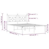 Bedframe met hoofdbord metaal wit 135x190 cm - thumbnail
