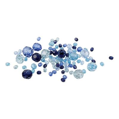 Creativ Company Facetkralen mix blauw harmonie, 45 gram