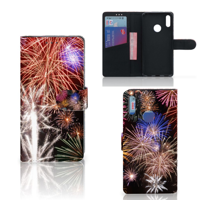 Huawei Y7 Pro | Y7 Prime (2019) Wallet Case met Pasjes Vuurwerk - thumbnail