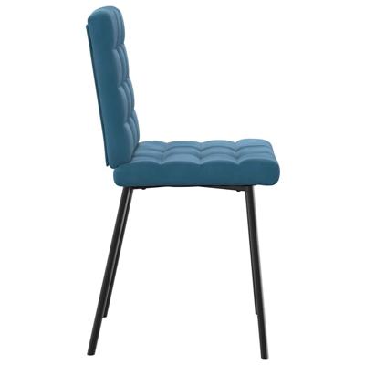 Eetkamerstoelen 6 st fluweel blauw