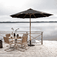 Nohr Parasol 'Adi' 330cm, kleur Zwart - thumbnail