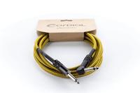 Cordial 14777 Jackplug Instrumenten Aansluitkabel [1x Jackplug male 6,3 mm (mono) - 1x Jackplug male 6,3 mm (mono)] 5 m Zwart, Geel Textielmantel - thumbnail