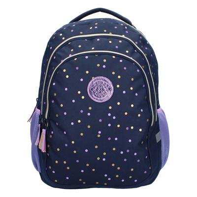Milky Kiss rugzak dotted delight paars/gouden stippen, 3-vaks