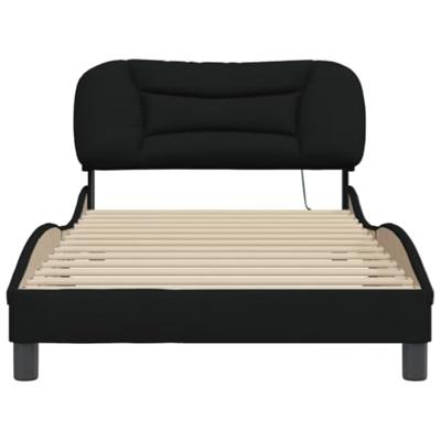 Bedframe met LED zonder matras "Hvar" 100x200 cm stof zwart