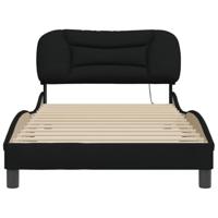 Bedframe met LED zonder matras "Hvar" 100x200 cm stof zwart - thumbnail