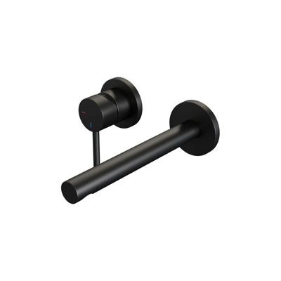 Brauer Black Edition Inbouw Wastafelmengkraan met Rechte Uitloop en Rozetten Model A2 Mat Zwart