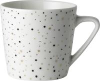 Dutch Rose loft zwart-wit koffiemok wit met glitters 20cl - thumbnail