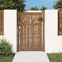Poort met bamboe-ontwerp 100x150 cm cortenstaal - thumbnail