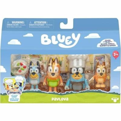Pak van 4 beeldjes - BLUEY - Het gezin in de keuken