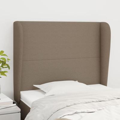 Hoofdbord met randen 83x23x118/128 cm stof taupe