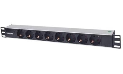 Intellinet 714037 19 inch Stekkerdoos voor patchkast 1.5 HE Geaarde contactdoos Zwart