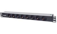 Intellinet 714037 19 inch Stekkerdoos voor patchkast 1.5 HE Geaarde contactdoos Zwart - thumbnail