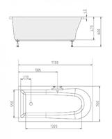 Douchebak Marmer Sapho Karia 110x90x4 cm Rechthoek Wit Sapho - thumbnail