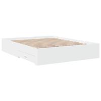 Bedframe met lades bewerkt hout wit 140x200 cm - thumbnail