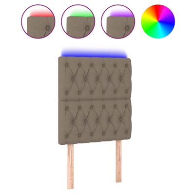 Hoofdbord LED 80x7x118/128 cm stof taupe