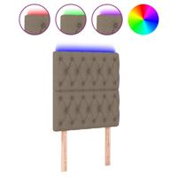 Hoofdbord LED 80x7x118/128 cm stof taupe - thumbnail