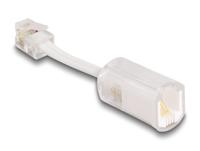 Delock Snoerontwarder Adapter [1x RJ10-stekker 4p4c - 1x RJ10-bus 4p4c] 0.03 m Transparant, Wit - thumbnail