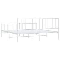 Bedframe met hoofd- en voeteneinde metaal wit 180x200 cm - thumbnail