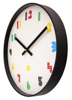 Wandklok 35 cm - Stil - Zwart/Multikleurig - ABS - nXt 'Bit' - thumbnail