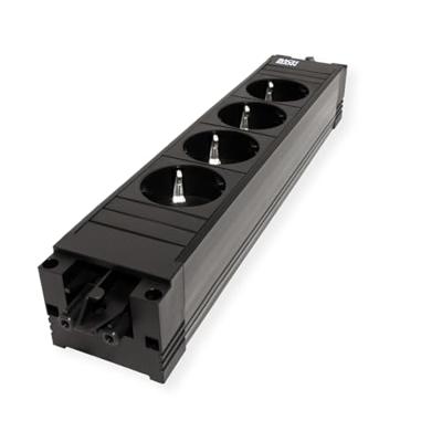 Bachmann 906.18819 4-voudig Stekkerdoosmodule zonder schakelaar Zwart 0 m