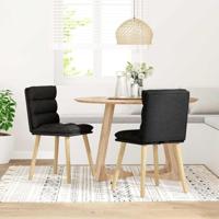 Eetkamerstoelen 2 st stof zwart - thumbnail