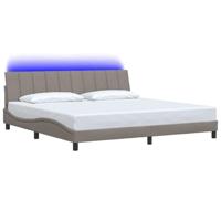 Bedframe zonder matras "Hanko" stof taupe 200x200 cm - thumbnail