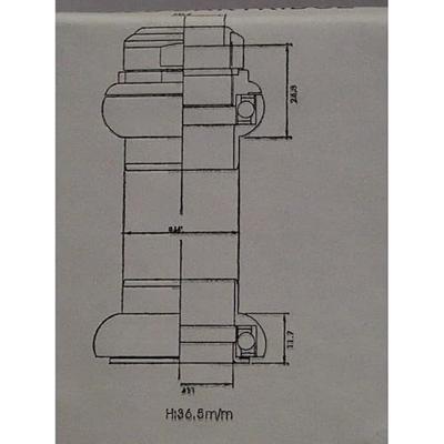 Tecora e balhoofdstel1 1/8 inch draad cartr alu 30.0 conus gepolijst