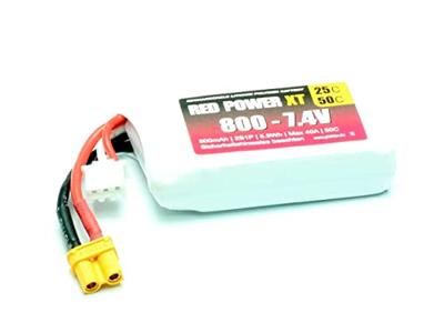 Red Power LiPo accupack 7.4 V 800 mAh 25 C Softcase XT30