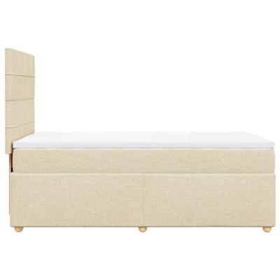 Boxspring met matras stof crèmekleurig 90x200 cm
