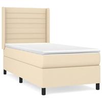 Boxspring met matras stof crèmekleurig 90x200 cm - thumbnail