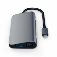 SATECHI Type-C Multimedia Adapter Met 4K HDMI, Mini Dp, USB-C PD, Gigabit Ethernet, USB 3.0, Micro/SD Kaartsleuven - Voor M2/ M1 Macbook Pro/Air (Spacegrijs) - thumbnail